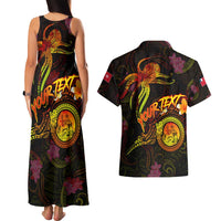Wallis and Futuna Couples Matching Tank Maxi Dress and Hawaiian Shirt Octopus Plumeria Polynesian Tattoo DT02 - Polynesian Pride