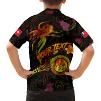 Wallis and Futuna Family Matching Off The Shoulder Long Sleeve Dress and Hawaiian Shirt Octopus Plumeria Polynesian Tattoo DT02 - Polynesian Pride