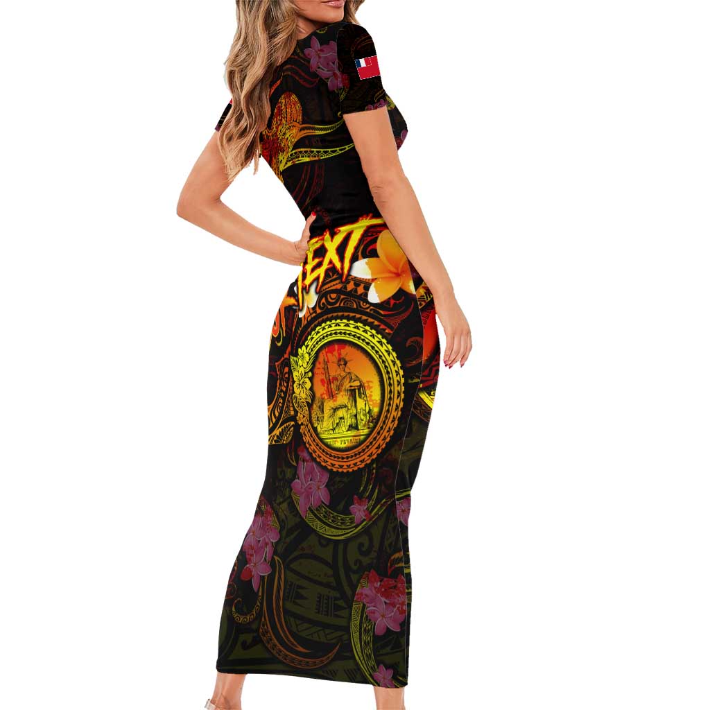 Wallis and Futuna Family Matching Short Sleeve Bodycon Dress and Hawaiian Shirt Octopus Plumeria Polynesian Tattoo DT02 - Polynesian Pride