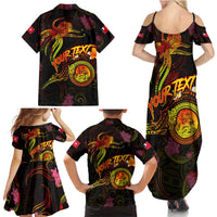 Wallis and Futuna Family Matching Summer Maxi Dress and Hawaiian Shirt Octopus Plumeria Polynesian Tattoo DT02 - Polynesian Pride