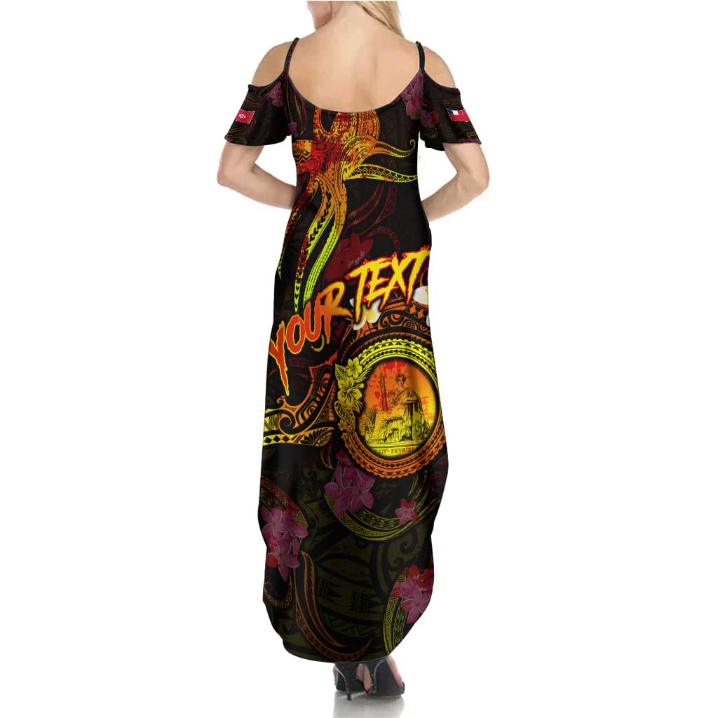 Wallis and Futuna Family Matching Summer Maxi Dress and Hawaiian Shirt Octopus Plumeria Polynesian Tattoo DT02 - Polynesian Pride