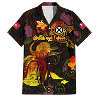 Wallis and Futuna Hawaiian Shirt Octopus Plumeria Polynesian Tattoo