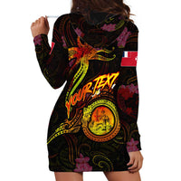 Wallis and Futuna Hoodie Dress Octopus Plumeria Polynesian Tattoo DT02 - Polynesian Pride
