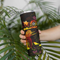 Wallis and Futuna Skinny Tumbler Octopus Plumeria Polynesian Tattoo DT02 - Polynesian Pride