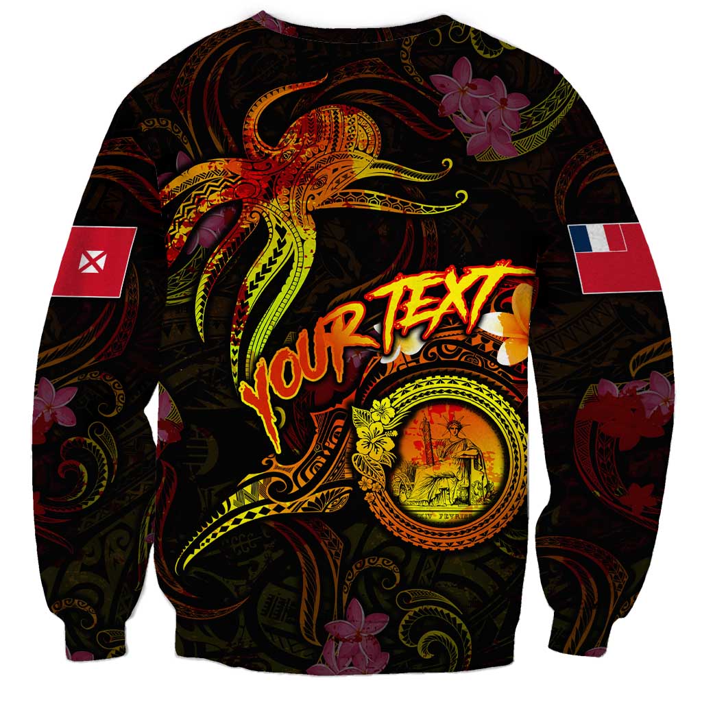 Wallis and Futuna Sweatshirt Octopus Plumeria Polynesian Tattoo DT02 - Polynesian Pride