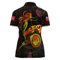 Wallis and Futuna Women Polo Shirt Octopus Plumeria Polynesian Tattoo DT02 - Polynesian Pride