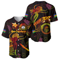New Caledonia Baseball Jersey Octopus Plumeria Polynesian Tattoo DT02 - Polynesian Pride