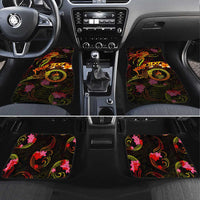 New Caledonia Car Mats Octopus Plumeria Polynesian Tattoo DT02 Set 4pcs Black - Polynesian Pride