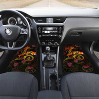 New Caledonia Car Mats Octopus Plumeria Polynesian Tattoo DT02 Set 2pcs - Front Black - Polynesian Pride