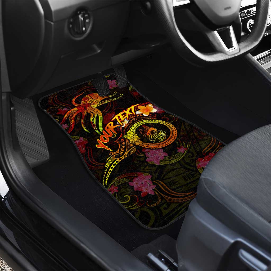 New Caledonia Car Mats Octopus Plumeria Polynesian Tattoo DT02 - Polynesian Pride