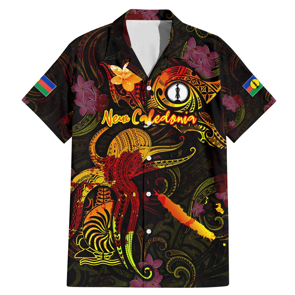 New Caledonia Family Matching Mermaid Dress and Hawaiian Shirt Octopus Plumeria Polynesian Tattoo DT02 Dad's Shirt - Short Sleeve Black - Polynesian Pride