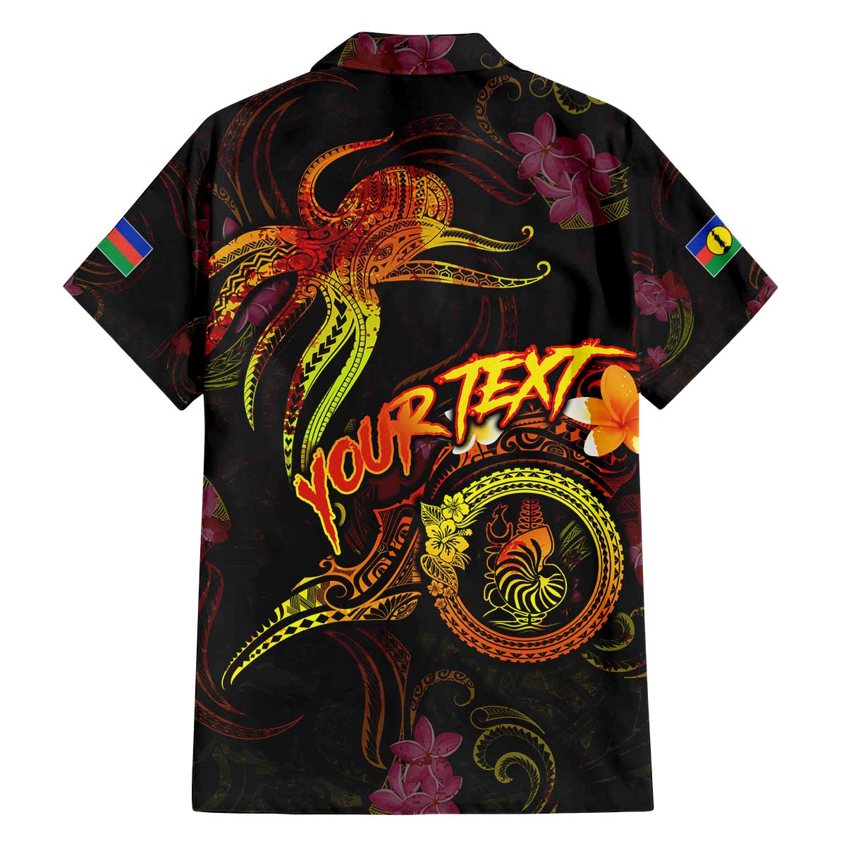 New Caledonia Family Matching Off The Shoulder Long Sleeve Dress and Hawaiian Shirt Octopus Plumeria Polynesian Tattoo DT02 - Polynesian Pride