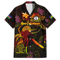 New Caledonia Family Matching Off Shoulder Maxi Dress and Hawaiian Shirt Octopus Plumeria Polynesian Tattoo DT02 Dad's Shirt - Short Sleeve Black - Polynesian Pride