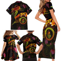 New Caledonia Family Matching Short Sleeve Bodycon Dress and Hawaiian Shirt Octopus Plumeria Polynesian Tattoo DT02 - Polynesian Pride