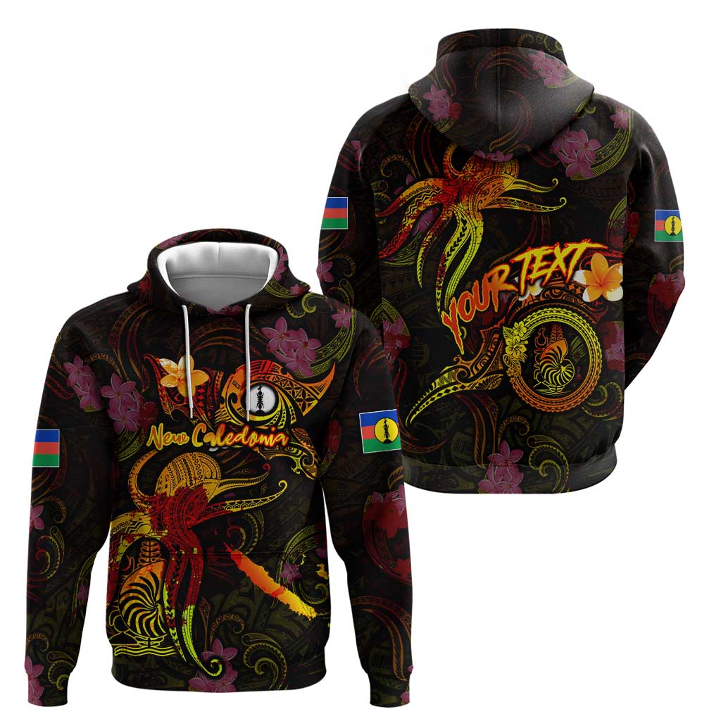 New Caledonia Hoodie Octopus Plumeria Polynesian Tattoo