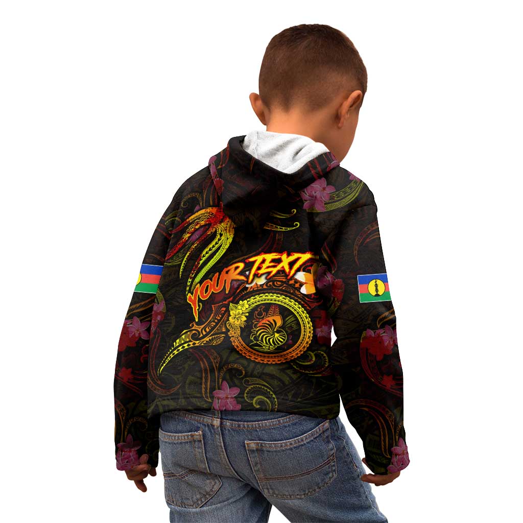 New Caledonia Kid Hoodie Octopus Plumeria Polynesian Tattoo