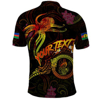 New Caledonia Polo Shirt Octopus Plumeria Polynesian Tattoo