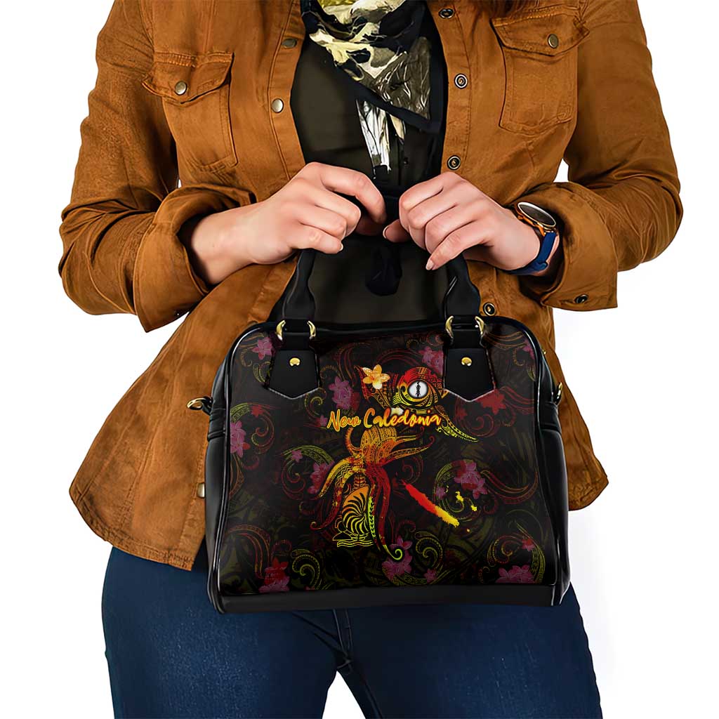 New Caledonia Shoulder Handbag Octopus Plumeria Polynesian Tattoo