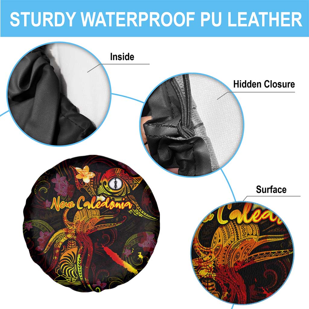 New Caledonia Spare Tire Cover Octopus Plumeria Polynesian Tattoo
