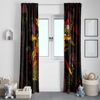 New Caledonia Window Curtain Octopus Plumeria Polynesian Tattoo DT02 - Polynesian Pride