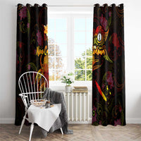 New Caledonia Window Curtain Octopus Plumeria Polynesian Tattoo DT02 - Polynesian Pride