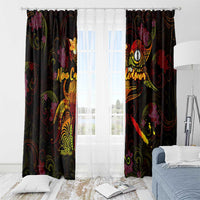 New Caledonia Window Curtain Octopus Plumeria Polynesian Tattoo DT02 - Polynesian Pride