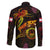 Tahiti French Polynesia Family Matching Off The Shoulder Long Sleeve Dress and Hawaiian Shirt Octopus Plumeria Polynesian Tattoo