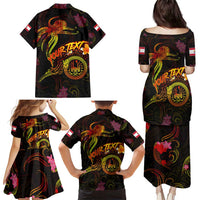 Tahiti French Polynesia Family Matching Puletasi and Hawaiian Shirt Octopus Plumeria Polynesian Tattoo DT02 - Polynesian Pride