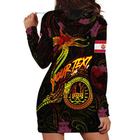 Tahiti French Polynesia Hoodie Dress Octopus Plumeria Polynesian Tattoo DT02 - Polynesian Pride