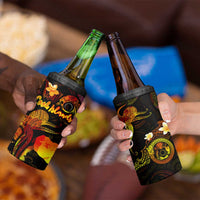 Cook Islands 4 in 1 Can Cooler Tumbler Octopus Plumeria Polynesian Tattoo