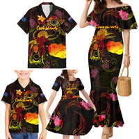 Cook Islands Family Matching Mermaid Dress and Hawaiian Shirt Octopus Plumeria Polynesian Tattoo DT02 - Polynesian Pride