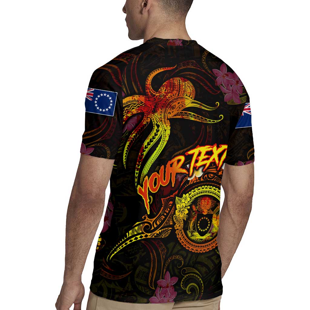 Cook Islands Rugby Jersey Octopus Plumeria Polynesian Tattoo