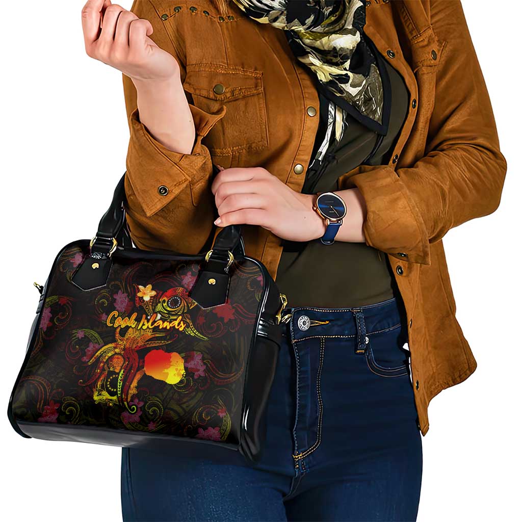 Cook Islands Shoulder Handbag Octopus Plumeria Polynesian Tattoo