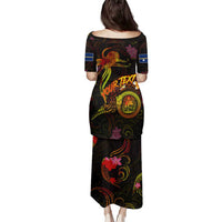 Nauru Family Matching Puletasi and Hawaiian Shirt Octopus Plumeria Polynesian Tattoo DT02 - Polynesian Pride