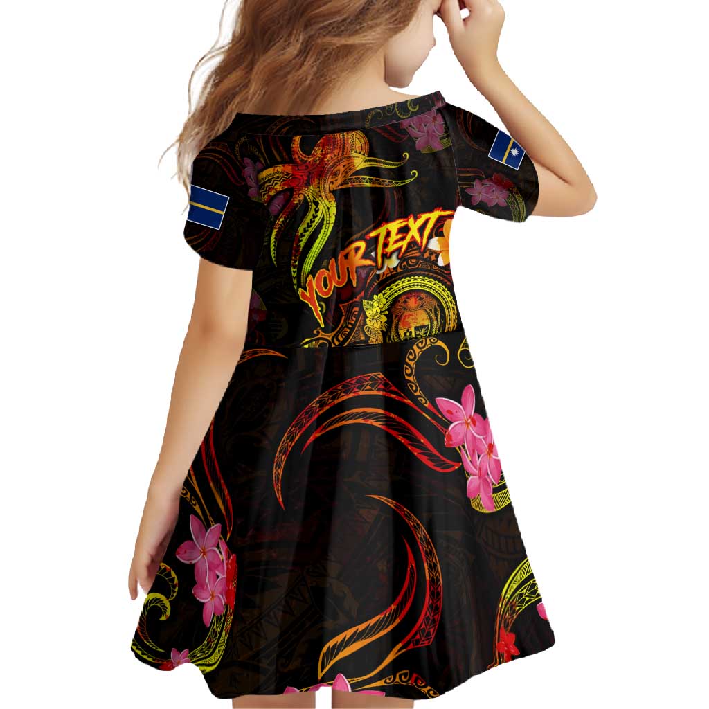 Nauru Family Matching Short Sleeve Bodycon Dress and Hawaiian Shirt Octopus Plumeria Polynesian Tattoo DT02 - Polynesian Pride