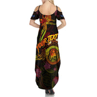 Nauru Family Matching Summer Maxi Dress and Hawaiian Shirt Octopus Plumeria Polynesian Tattoo DT02 - Polynesian Pride