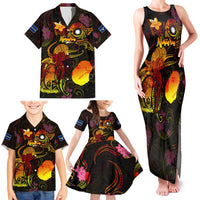 Nauru Family Matching Tank Maxi Dress and Hawaiian Shirt Octopus Plumeria Polynesian Tattoo DT02 - Polynesian Pride