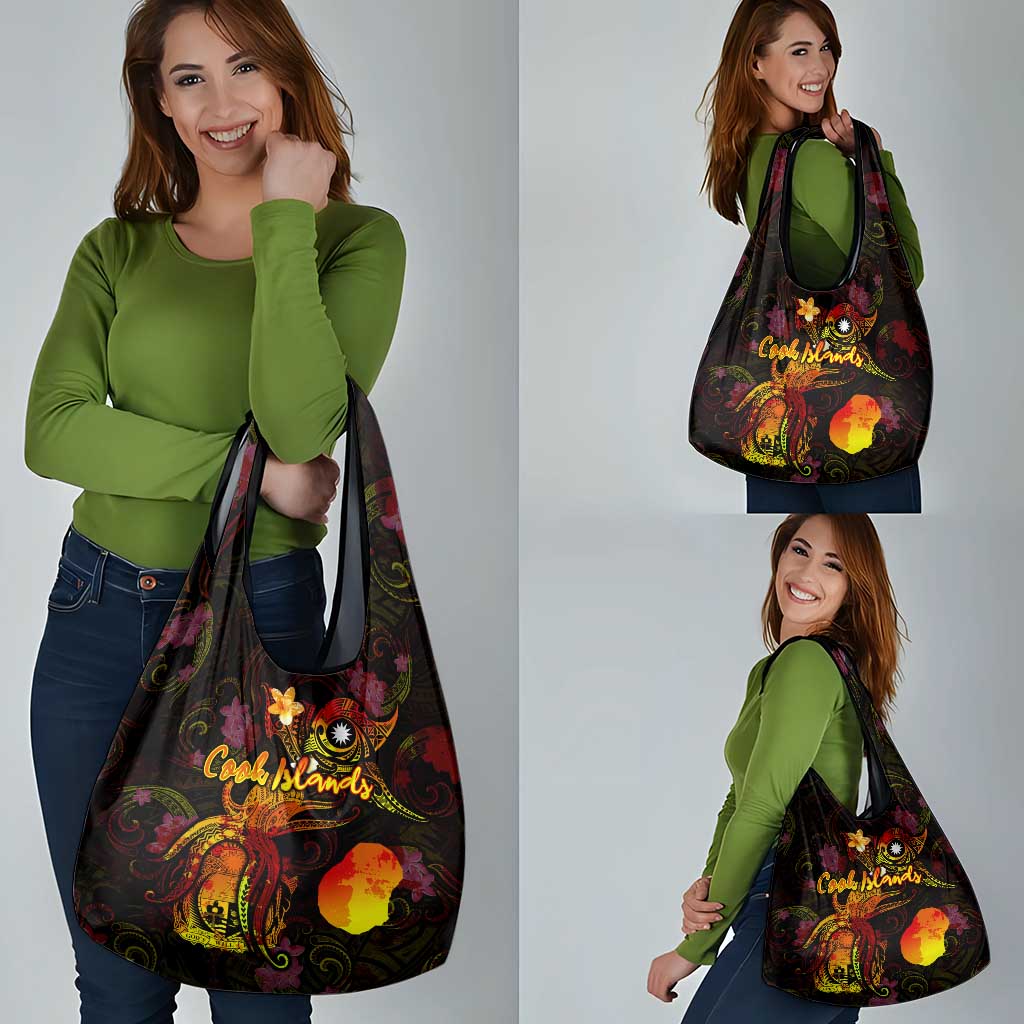 Nauru Grocery Bag Octopus Plumeria Polynesian Tattoo