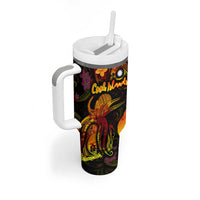 Nauru Tumbler With Handle Octopus Plumeria Polynesian Tattoo DT02 - Polynesian Pride