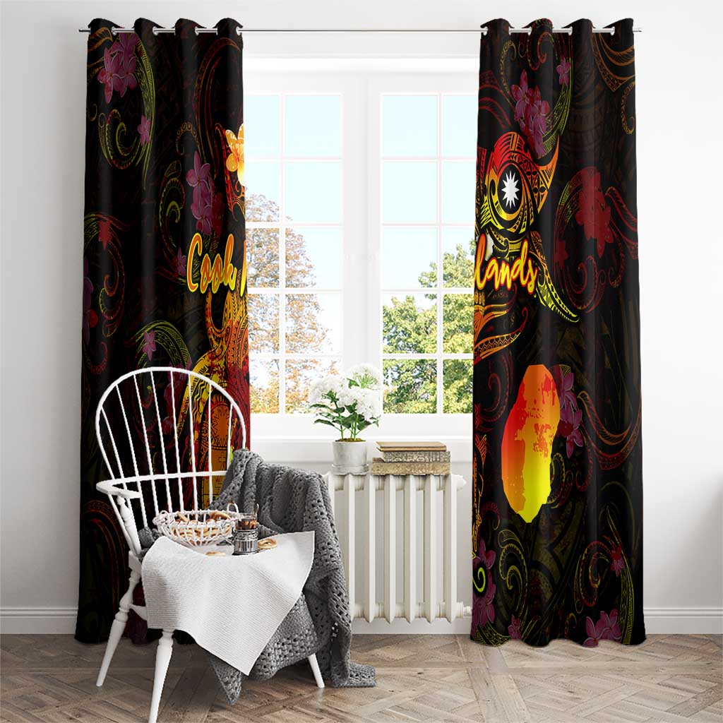 Nauru Window Curtain Octopus Plumeria Polynesian Tattoo