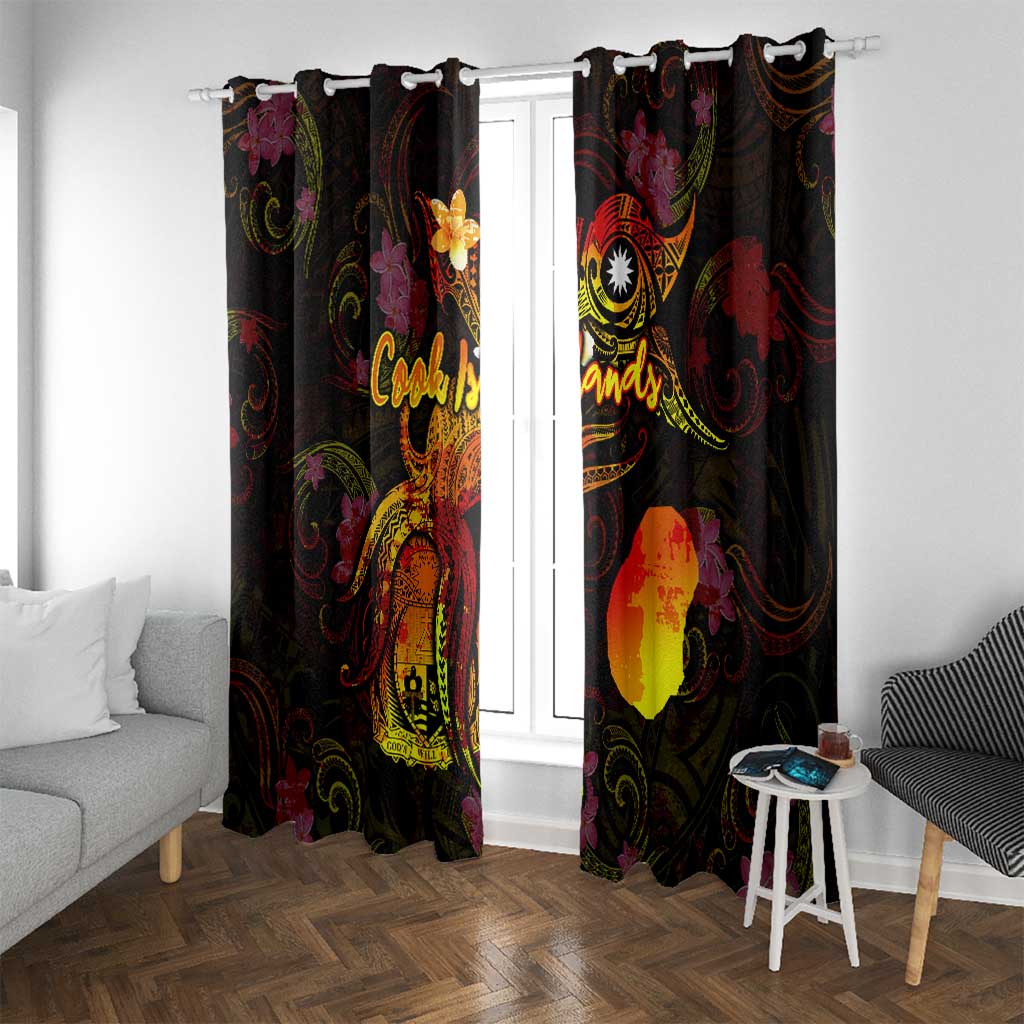 Nauru Window Curtain Octopus Plumeria Polynesian Tattoo