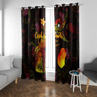 Nauru Window Curtain Octopus Plumeria Polynesian Tattoo