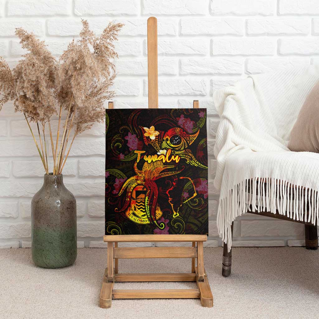 Tuvalu Canvas Wall Art Octopus Plumeria Polynesian Tattoo
