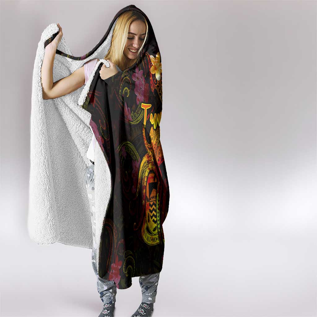 Tuvalu Hooded Blanket Octopus Plumeria Polynesian Tattoo DT02 - Polynesian Pride
