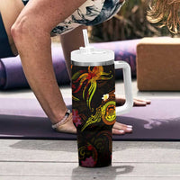Tuvalu Tumbler With Handle Octopus Plumeria Polynesian Tattoo DT02 - Polynesian Pride