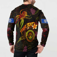Northern Mariana Islands Button Sweatshirt Octopus Plumeria Polynesian Tattoo DT02 - Polynesian Pride