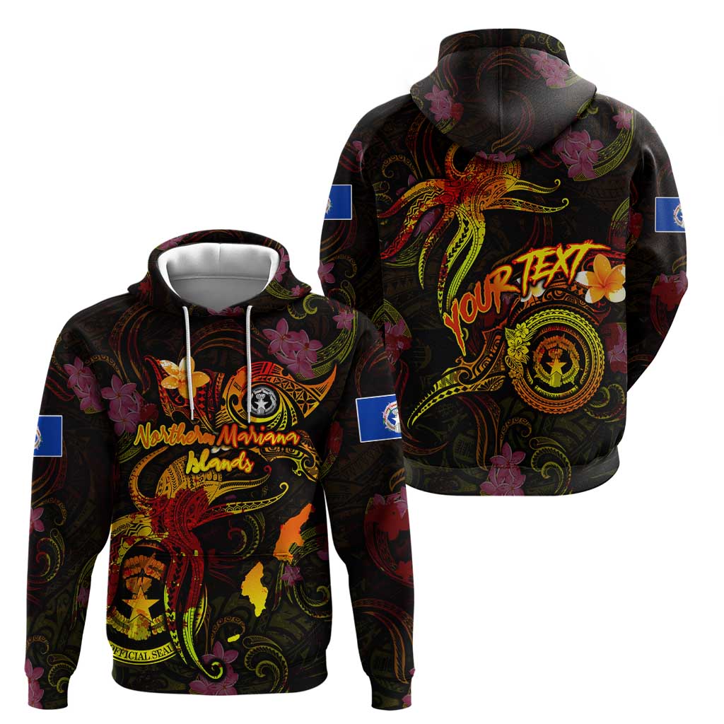 Northern Mariana Islands Hoodie Octopus Plumeria Polynesian Tattoo