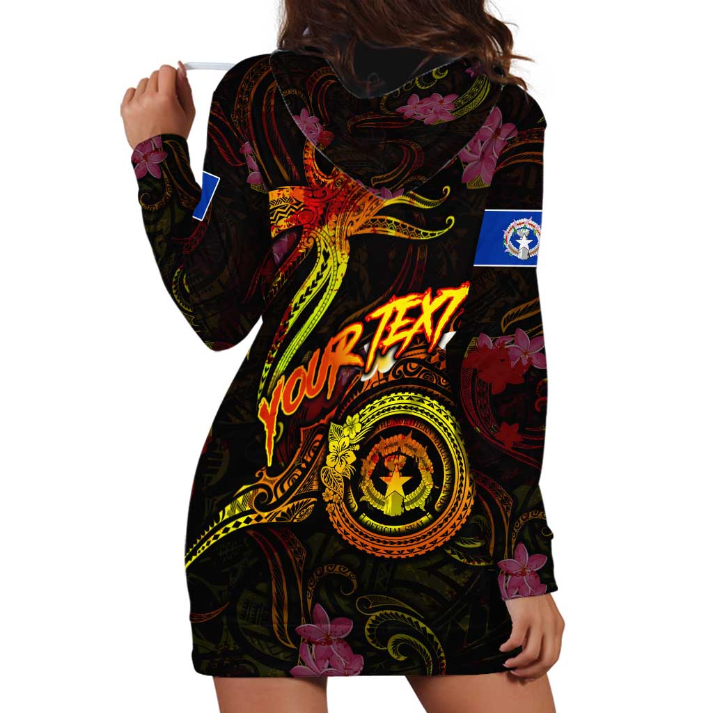 Northern Mariana Islands Hoodie Dress Octopus Plumeria Polynesian Tattoo DT02 - Polynesian Pride
