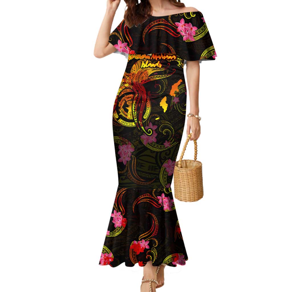 Northern Mariana Islands Mermaid Dress Octopus Plumeria Polynesian Tattoo