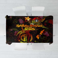 Northern Mariana Islands Tablecloth Octopus Plumeria Polynesian Tattoo DT02 Black - Polynesian Pride